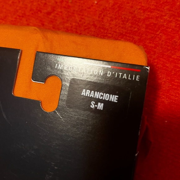 Orange and yellow ombre Sunrise footless tights leggings made in Italy NWT - Picture 3 of 4